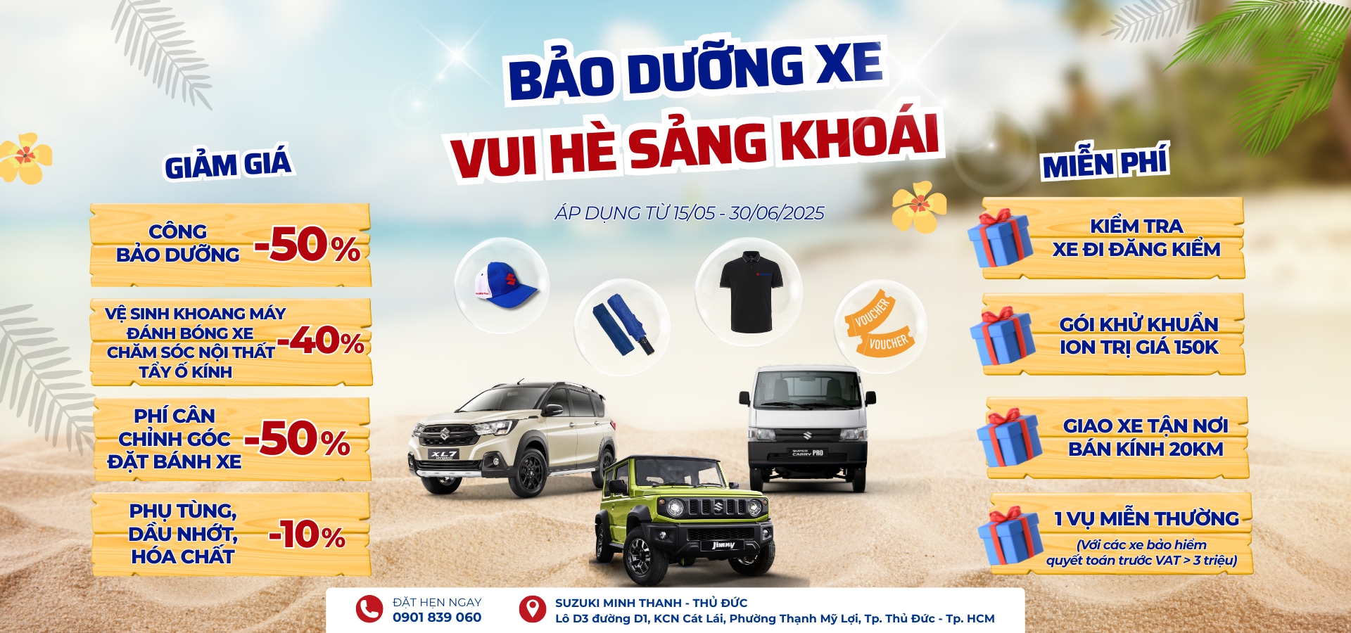 Suzuki Minh Thanh - Ưu đãi bảo dưỡng xe Tháng 05-2025
